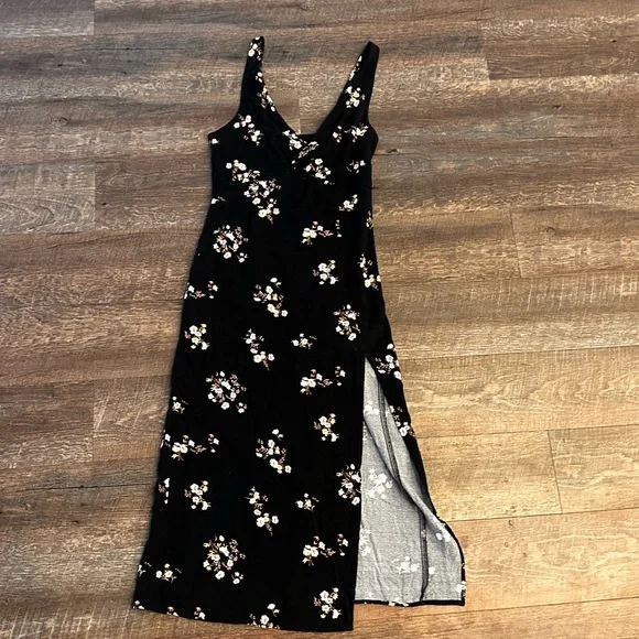 Abercrombie & Fitch High Slit Midi Cutout Dress